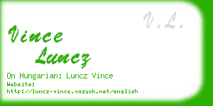 vince luncz business card